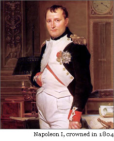 Napoleon I, crowned in 1804