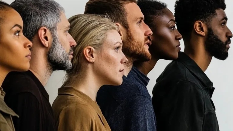 A group of people of different races and sexes.